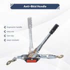 2 Ton Heavy Duty 2 Hook Steel Cable Dual Gear Power Ratchet Come Along Puller