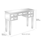 42  Mirrored Vanity Table - 5 Drawers Console Makeup Dressing Desk Glass Silver