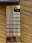Vintage Colibri Touch Sensor Lighter Gold Tone W  Original Box Engraved Barb