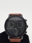 Movado Bold Evolution Black Dial Brown Leather Strap Men s Watch - 3600758