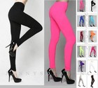 Seamless Spandex Stretch Footless Long Solid Basic Full Length 32  Leggings 