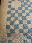 Vintage Hand Stitched Blue And White Double Irish Chain Quilt 64    X 85    Stunning
