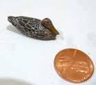 C t n  Dollhouse Miniature Hand Carved Decoy Duck Hand Painted Dated 5-17-1980