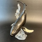 Vtg Franklin Mint 1990s Humpback Whale Sculpture Porcelain Lead Crystal Wave 14 