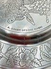 Vintage 1980 Arthur Court Bunny Rabbit 14    Round Aluminum Serving Platter Tray