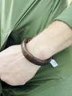 2 Pack Leather Bracelet Brown With Black Stitching For Men women Ships Free  