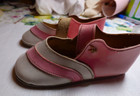 England Chilprufe Lg Doll baby Shoes Machine Wash Size 3 Pink White Patent