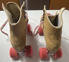 Vintage Riedell Suede Roller Skates 130l 50 Size 9 1053 Tan Super X Grip Wheels