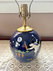 Karen Howell Art Pottery Lamp Legend Of The Rabbit Moon With Rare Carrot Finial