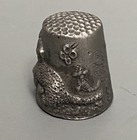 Vintage Pewter Cat Ornate Thimble By L M