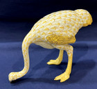 Herend Figurine - Ostrich -  Butterscotch Yellow Fishnet