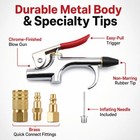 Lauco Air Blow Gun Set Kit With 10 Interchangeable Nozzles  Blow Gun With