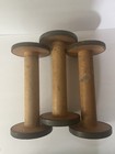 Wood Spools Textile Mill Bobbins industrial Lot Of Three Antique