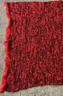 Vintage Granny Square Afghan Crochet Blanket Throw  Red 52 X 42 Frilly Edge
