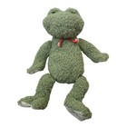 Vintage Gund Frog Green Stuffed Animal Plush Toy 12  Stuffy Terrycloth Baby Soft