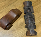 Lot Bundle 2 Rare Vintage Wood Sculptures Figurines Tiki   Large Puzzle Box