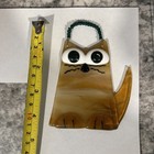 Rare Kitty Cat Glass Sun Catcher Window Ornament Handmade Vintage Art