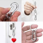 12pcs Keychain Key Ring Carabiner Clip Keyring Chain Fob Holder Silver Metal