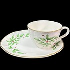 Lenox Christmas Dimensions Collection Dessert Cup mug   Saucer Set Gold Rim