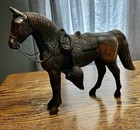 Vintage Metal Horse Statue Bronze Copper Finish Western Style Nicepatina 13   x10   