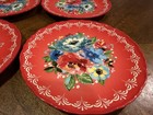 The Pioneer Woman Collection 8 5  Dinnerware Melody Red Floral Plates Set Of 4