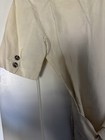 Mathilde J  Rondinau d  Beige Solid Linen V-neck Wrap Tie Short Sleeve Midi 36