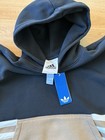 Adidas Originals Archive Cutline Colorblock Hoodie Black tan white Size S