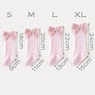 1pair Toddler Kids Knee High Cotton Socks Winter Knitted Princess Bow Long Socks