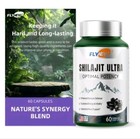 Flynew Shilajit Ultra Optimal Potency For Stamina  Immune Support 1300mg 60 Caps