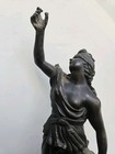 Antique French Bronzed  Spelter Statue Fortuna  Marble   Brass Base