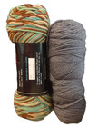 Red Heart Knitting Worsted Yarn Multicolor 958 And Gray Super Saver No Label