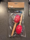 Stagg Mrw-16 Pair Of Oval Wooden Maracas Red Flower  Unopened
