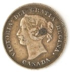 1894 Canada 5 Cent  925 Silver Coin Km 2 Queen Victoria 