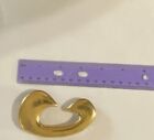 Brass Artist Signed Belt Buckle E Coyne 1982 Modernist Abstract Metal Mid Sized