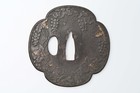Tsuba Japanese Antique Mumei Grape Design Edo Era