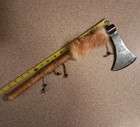 Antique American Indian Tomahawk Throwing Axe- Hand Forged 17-inch Real Fur