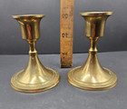 Vintage Pair Of Solid Brass Candlesticks Candle Holders Bohemian Patina Decor
