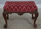 71067  Antique English Carved Paw Foot Chippendale Mahogany Ottoman