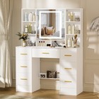 Makeup Vanity Table Mirror Led Hollywood Desk Organizer White Makeup Vanity Set