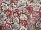 Vintage French Floral Berries Fabric Pale Red Pinks Blue Greens