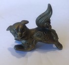 2 Vintage Chinese Brass Foo Dog Lion Beast Miniature Figurines