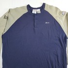 Rasco Fr Henley Shirt Men 3xl Xxxl Navy Blue Beige Flame Resistant Long Sleeve