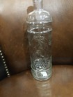 Decorative Tall Glass Bottle 12 Inches Sealed Cork Embossed Design Decanter New