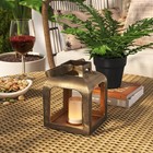 6 5 x6  Pillar Cast Aluminum Lantern Candle Holders Gold - Threshold