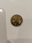  104-vintage Gold Tone Guardian Angel Good Luck Coin   Medallion Double Sided 