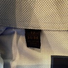 David Donahue Trim Men   s Blue Geometric Easy Care Cotton Dress Shirt 17 34 35