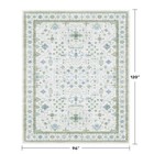 Blue And Green Living Room Rug 8x10 - Cream Oushak Vintage Boho Floral 