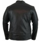 Mens Biker Motorcycle Leather Jacket With Protectors Quilted Quilted Retro Jacket