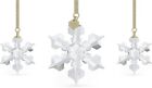 Swarovski Crystal Annual Edition Set Of Snowflake Christmas Ornament 5634889 New
