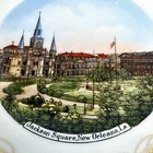 New Orleans La  Antique Jackson Square Souvenir Trinket Gold Dish Plate